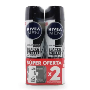 promo pack 2 Desodorantes Nivea Men Black & White Invisible Spray 150 ml