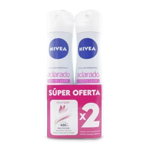 2 Desodorantes Nivea Aclarado Satin Spray X 150 Ml