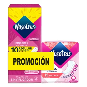 Tampón Nosotras Regular X 10 Unidades + 15 Protectores Multiestilo