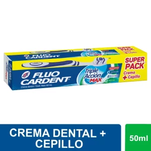 Crema Dental Fluocardent triple Accion Max 50ml + Cepillo